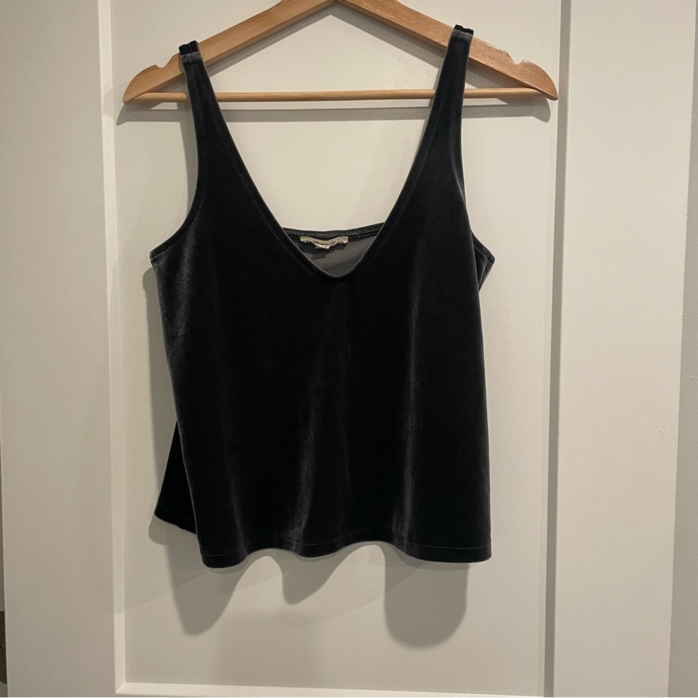 Madewell Black Velvet Camisole Top